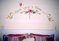 Lettering over bed