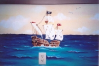 Pirate ship on sea