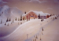 Scenery ski lodge